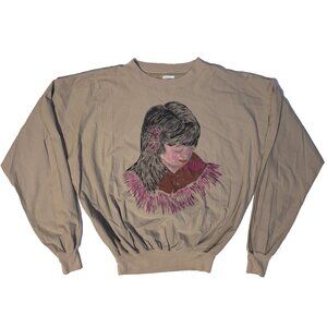 Vintage Quitman USA Southwestern Indian Girl Long Sleeve Tshirt - L Hand Painted
